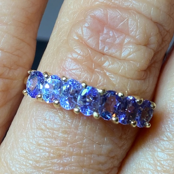 Clyde Duneier Tanzanite 14K Yellow Gold Band Ring - Picture 2 of 12